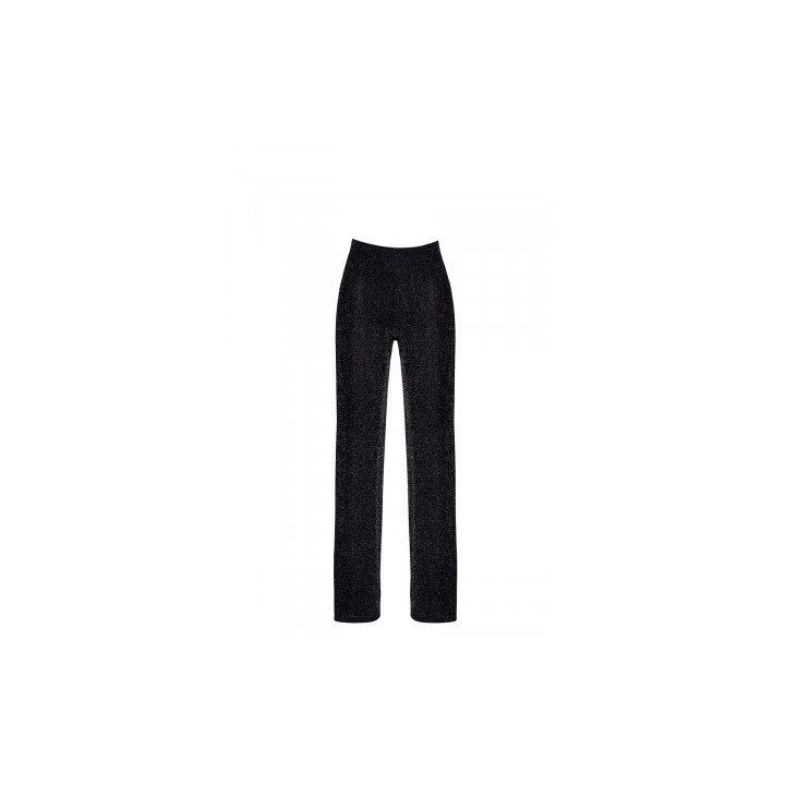 Pantalon en maille pailletée Onyx F374 - Noir Handmade