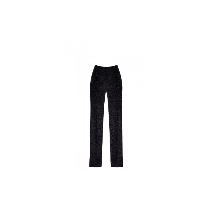 Pantalon en maille pailletée Onyx F374 - Noir Handmade