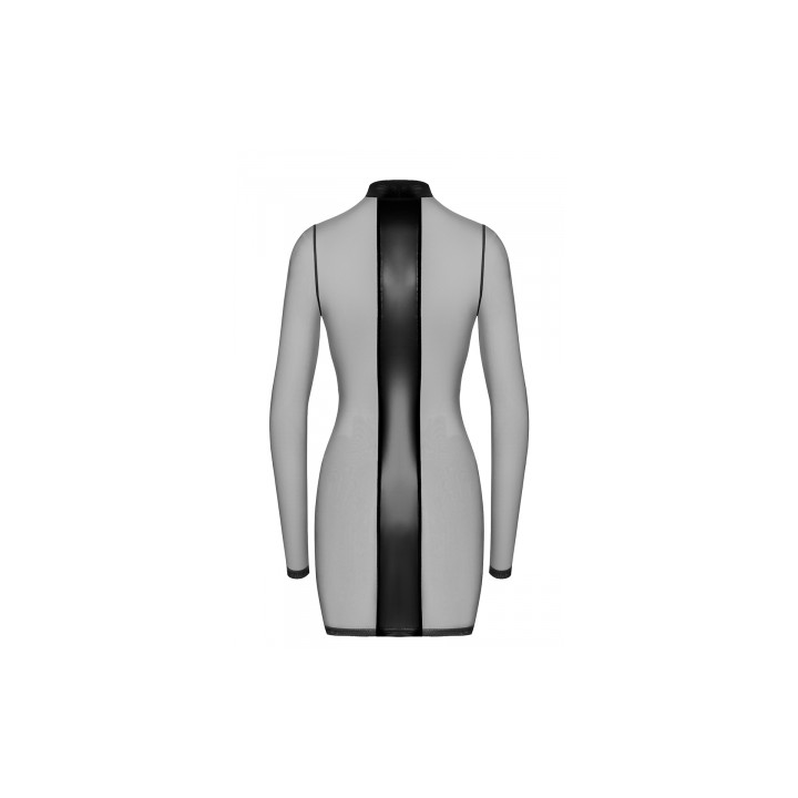 Mini robe tulle et wetlook Crossfire F369 - Noir Handmade