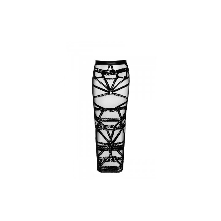 Jupe longue fendue Bondesque F360 - Noir Handmade