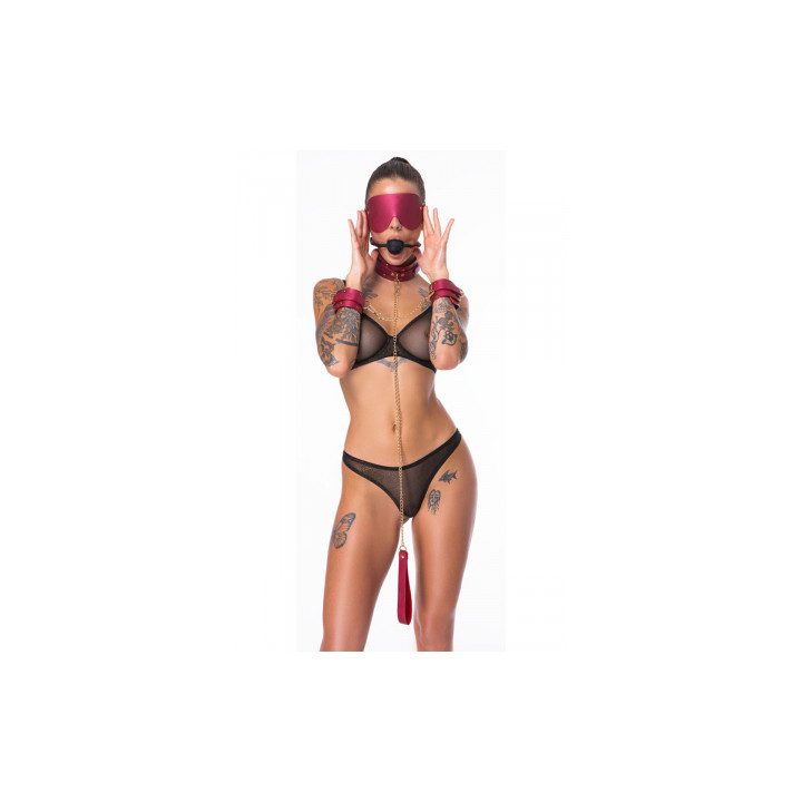 Ensemble 7 pièces Fetish SM rose -  Bad Kitty