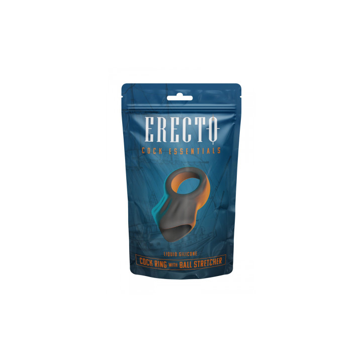 Cock Ring avec Ball Stretcher liquid silicone - Erecto
