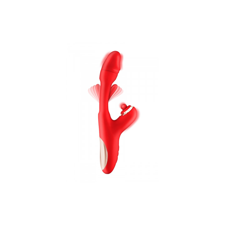 Vibromasseur rabbit 3-en-1 Joyfully rouge - Yoba