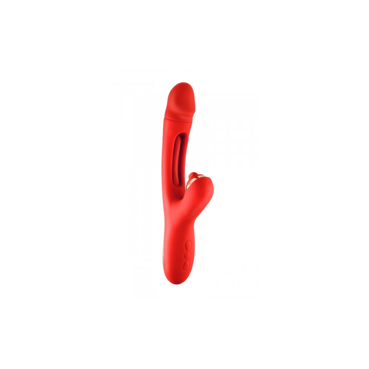 Vibromasseur rabbit 3-en-1 Joyfully rouge - Yoba