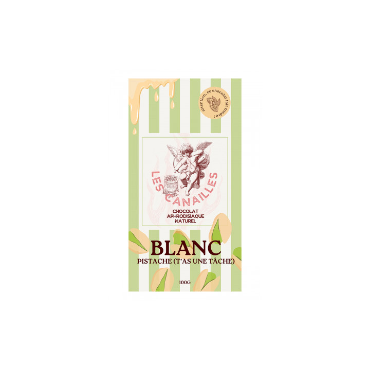 Chocolat blanc pistache - Tablette 100g - Les canailles