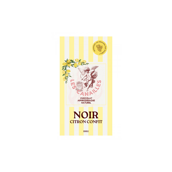 Chocolat noir citron confit - Tablette 100g - Les canailles