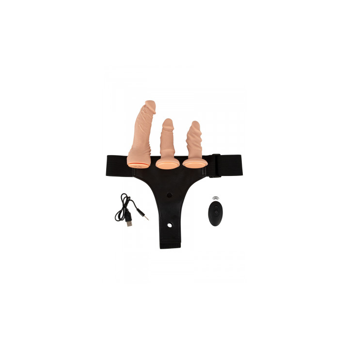 Gode-ceinture 3 dildos multi-positions - You2Toys