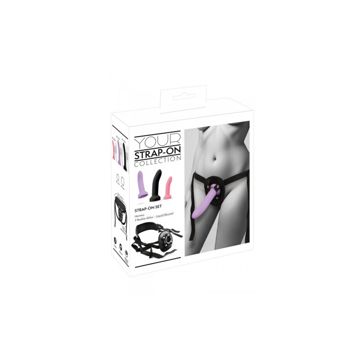 Gode ceinture avec 3 dildos inclus - You2Toys
