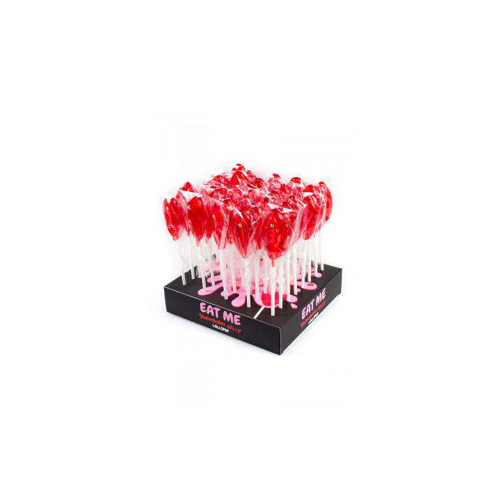 Présentoir de 40 sucettes vulve à la fraise
