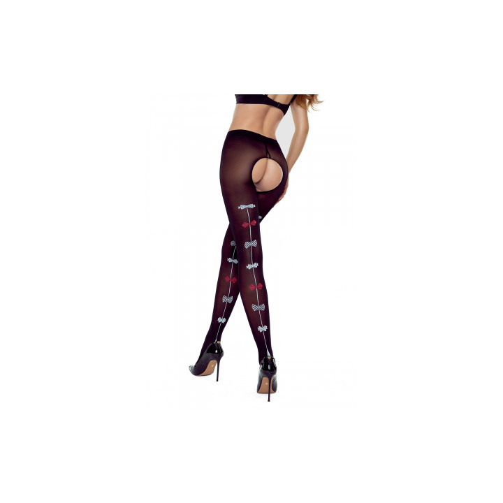 Collants ouverts TI026 20 deniers -noir