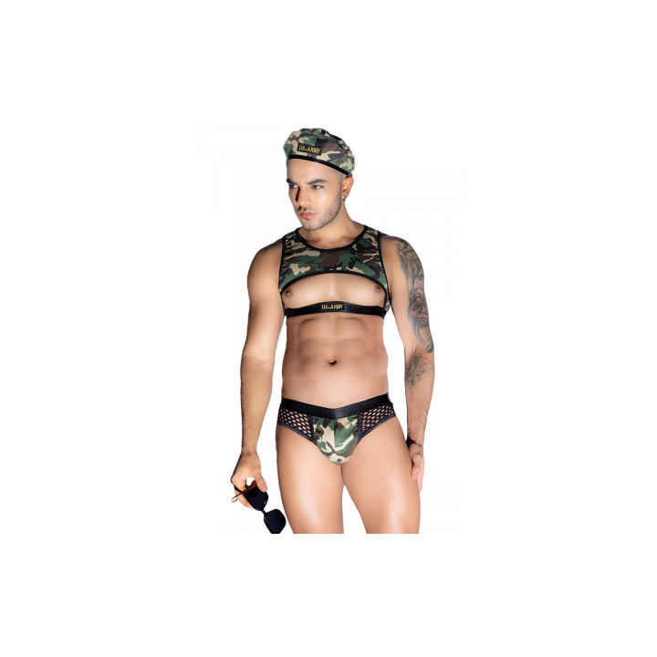 Tenue militaire sexy 4 pièces - J Lingerie
