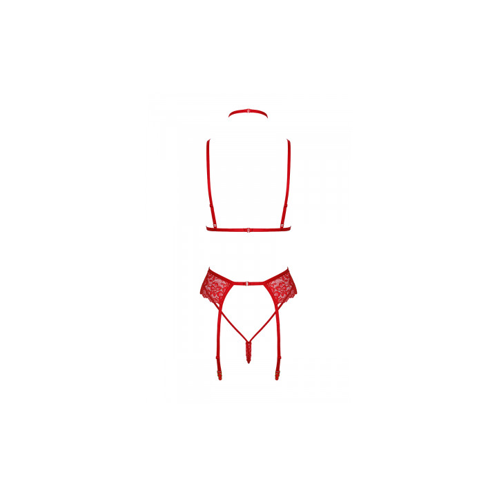 Ensemble 5 pièces Bondage Red Lace Kiss 243 - Kissable
