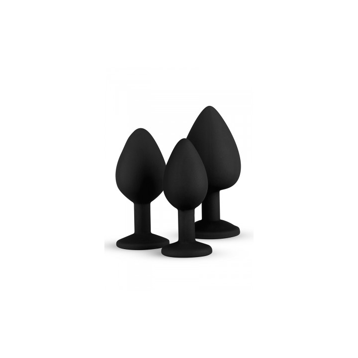 Kit entrainement 3 Butt plugs noir - Easy Toys