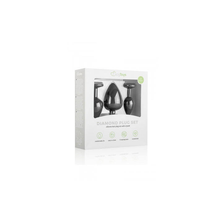 Kit entrainement 3 Butt plugs noir - Easy Toys