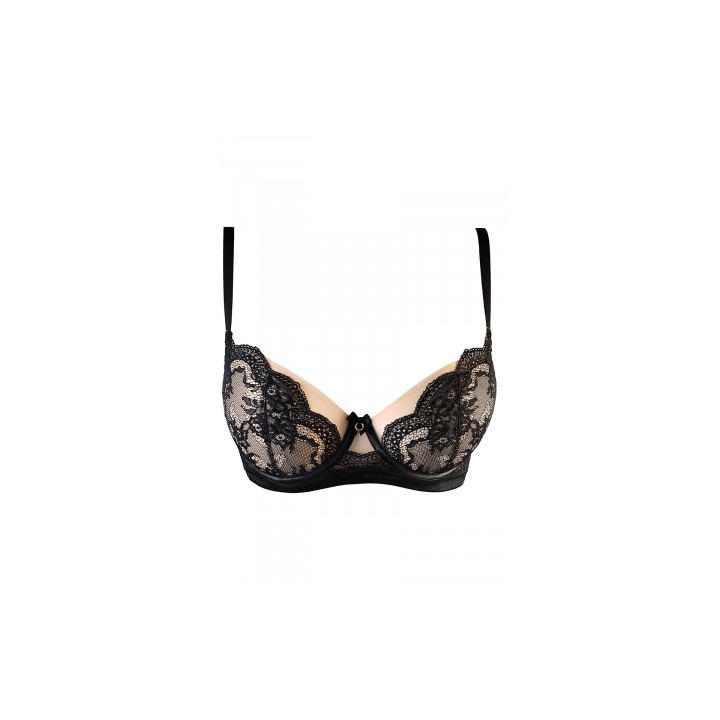 Soutien-gorge tulle et dentelle noir V-10711 - Axami