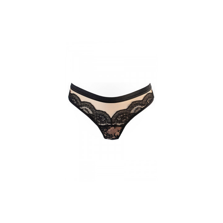 String tulle et dentelle noir V-10718 - Axami
