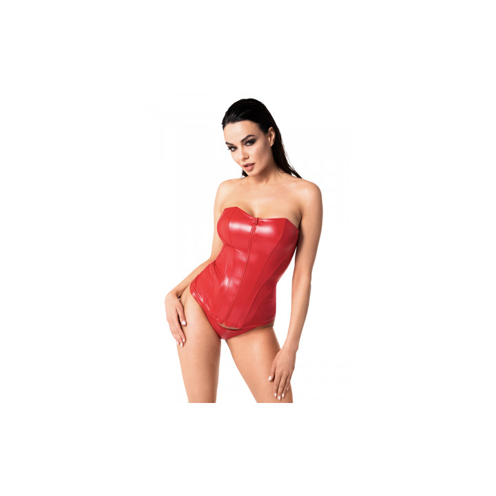 Corset rouge Mysteria F355 wetlook