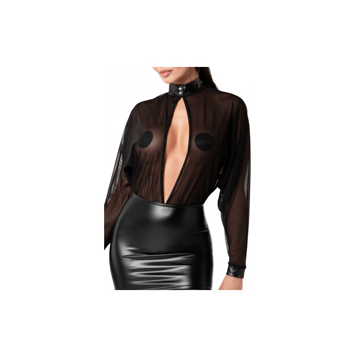Mini robe Opium F348 wetlook et tulle