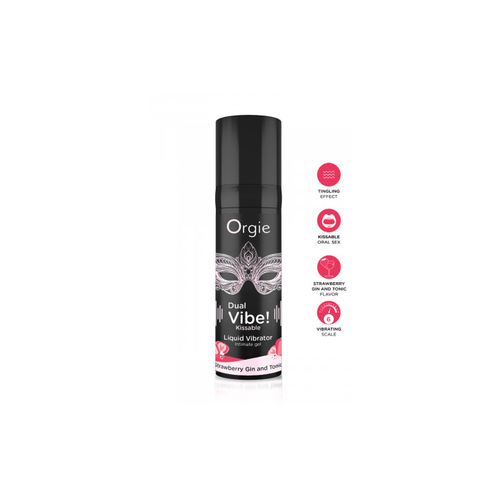 Gel d'excitation Dual Vibe Strawberry Gin Tonic Liquid Vibrator