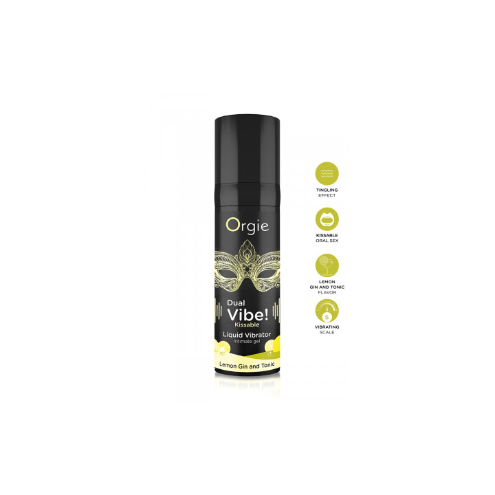Gel d'excitation Dual Vibe Lemon Gin Tonic Liquid Vibrator