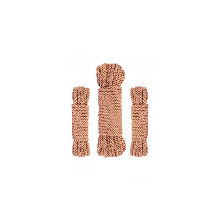 Coffret 3 cordes de bondage Premium - Rosy Gold