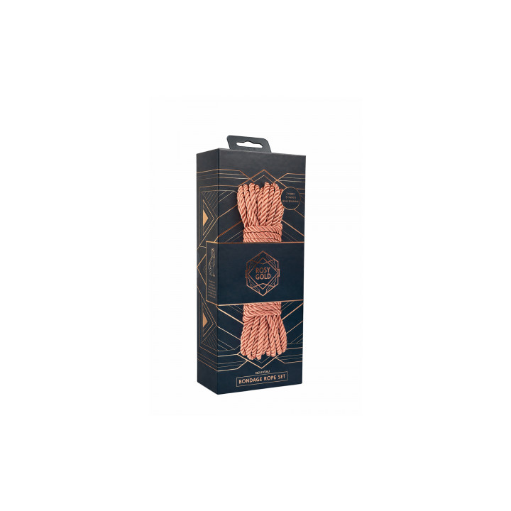 Coffret 3 cordes de bondage Premium - Rosy Gold