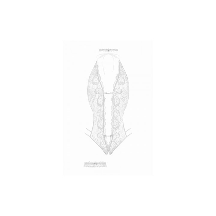 Ensemble body ouvert Renee blanc - Christine