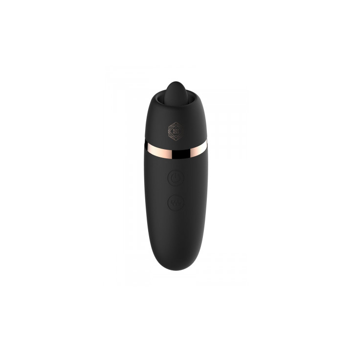 Stimulateur 2 en 1 avec langue vibrante - Rosy Gold