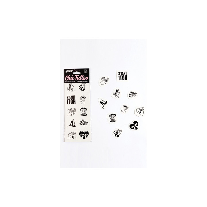 10 tatouages temporaires Kinky Collection - Secret Play
