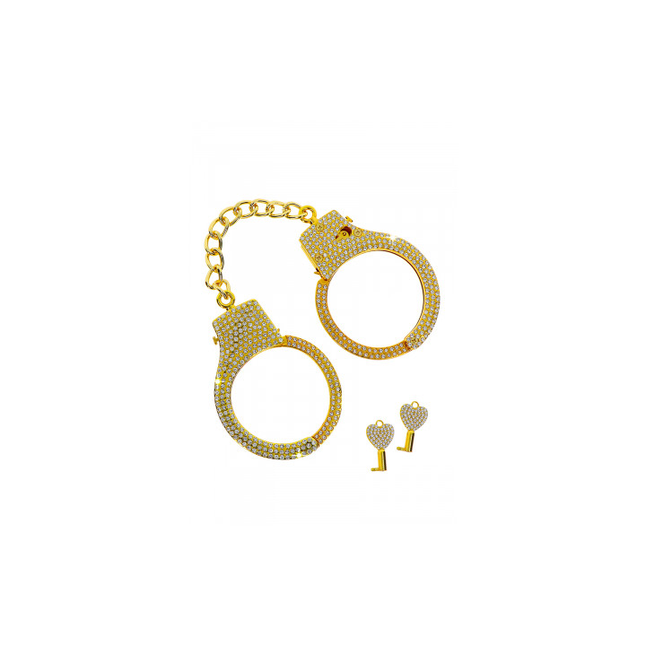 Menottes dorées et strass - Taboom Bondage