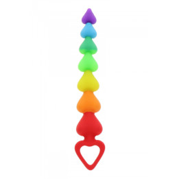 Stimulateur anal Rainbow Heart Beads - Toyjoy