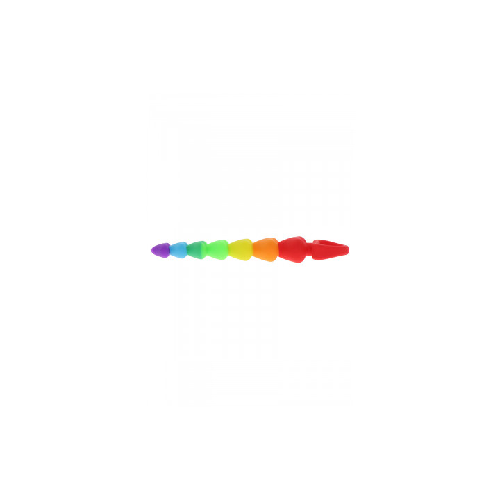 Stimulateur anal Rainbow Heart Beads - Toyjoy