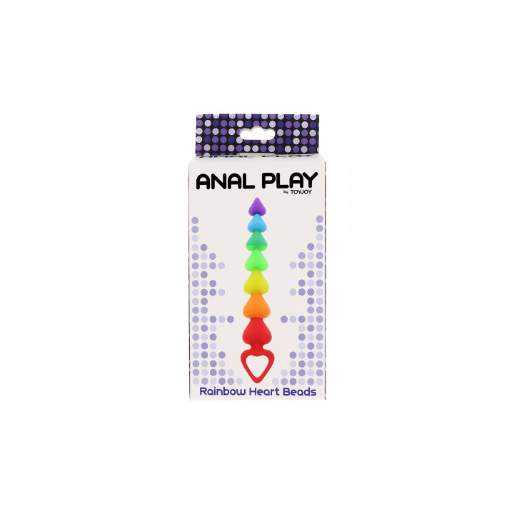 Stimulateur anal Rainbow Heart Beads - Toyjoy