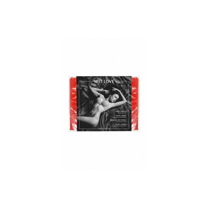 Drap Vinyle rouge 220 x 200 cm - Fetish Tentation