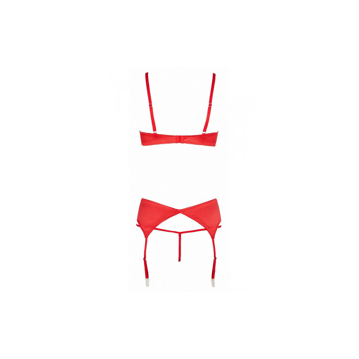 Ensemble lingerie 3 pièces ouvert rouge - Cottelli Lingerie