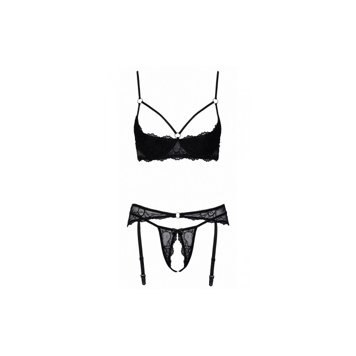 Ensemble lingerie ouverte noir - Cotelli Lingerie