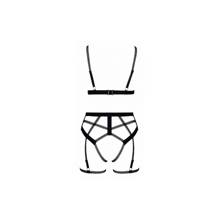 Set lingerie BDSM harnais noir - Cotelli Lingerie