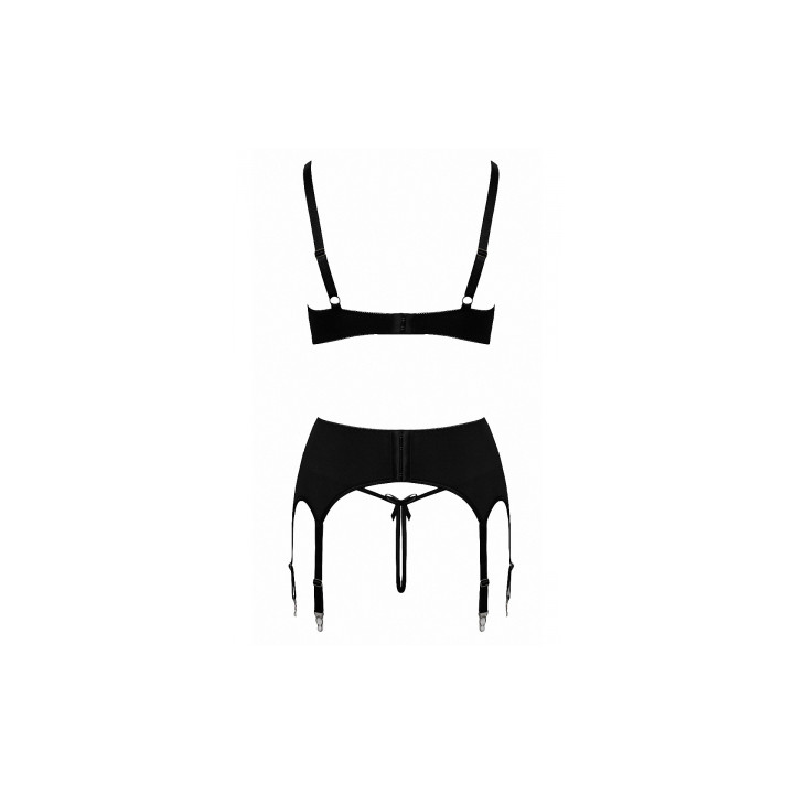 Ensemble coquin ouvert 3 pièces gris - Cottelli Lingerie