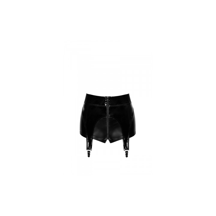 Short à jarretelles Glam F325 vinyle et wetlook