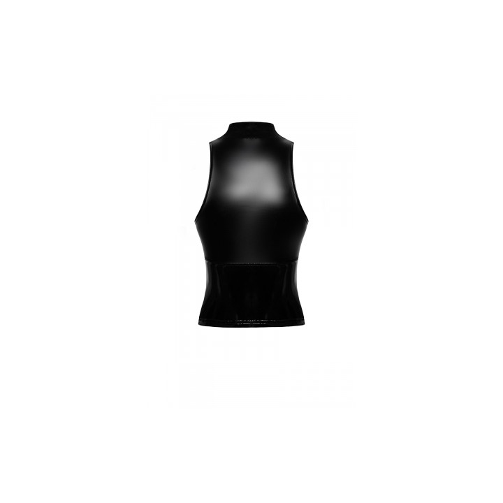 Top zippé Glam F324 vinyle et wetlook