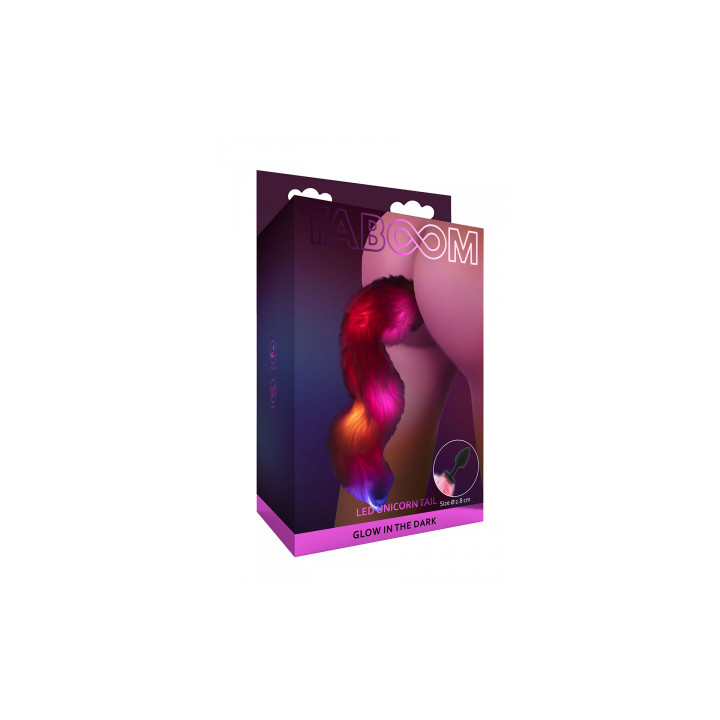 Plug anal Licorne avec queue lumineuse - Taboom