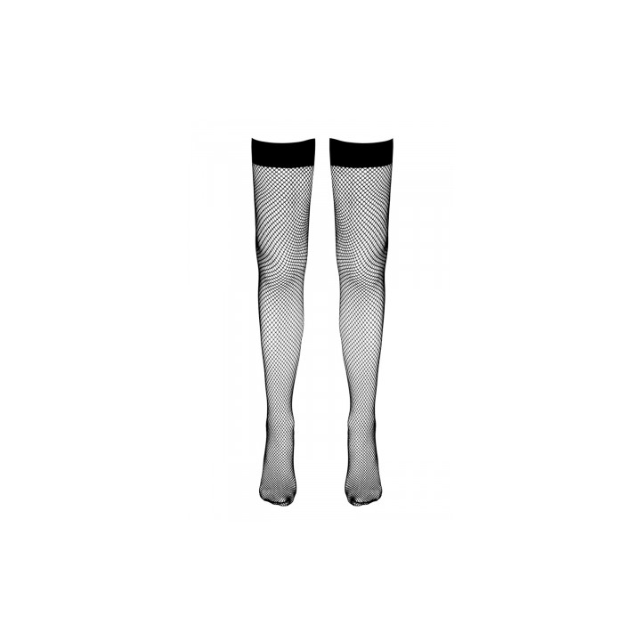 Bas résille autofixants noir - Cotelli Legwear