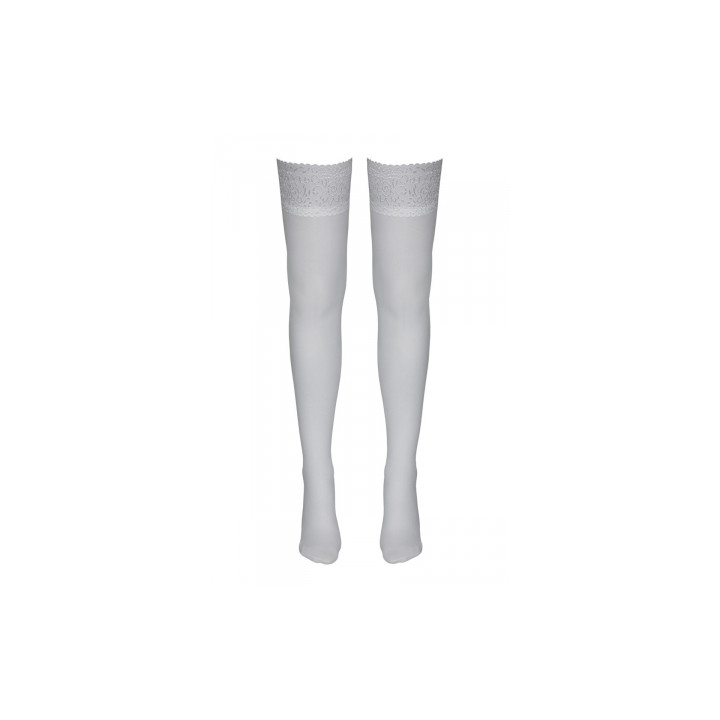 Bas autofixants blanc - Cotelli Legwear