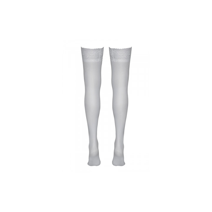 Bas autofixants blanc - Cotelli Legwear