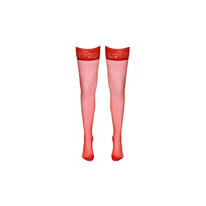 Bas autofixants rouge - Cotelli Legwear