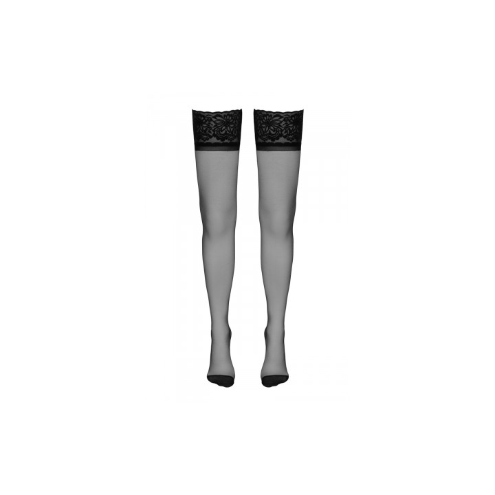 Bas autofixants couture noir 1 - Cotelli Legwear