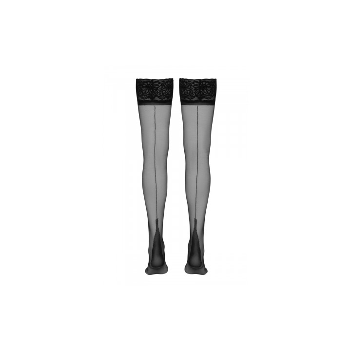 Bas autofixants couture noir 1 - Cotelli Legwear