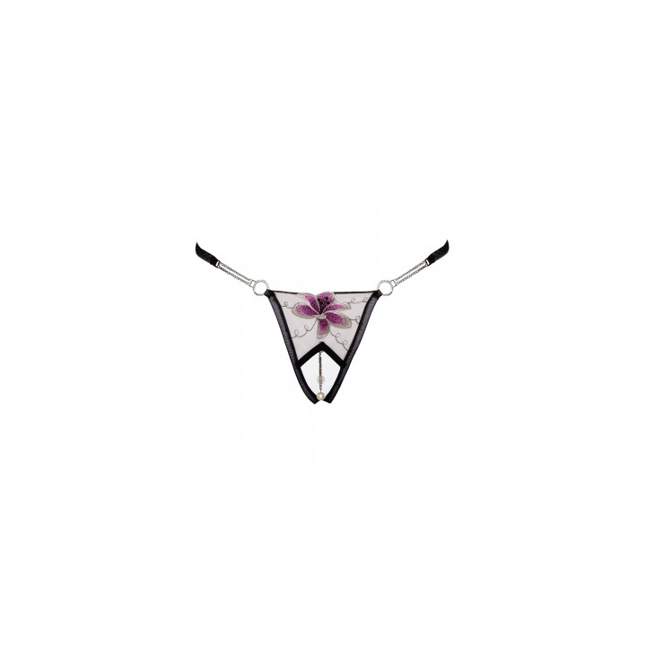 String ouvert Fleur brodée - Cottelli LINGERIE