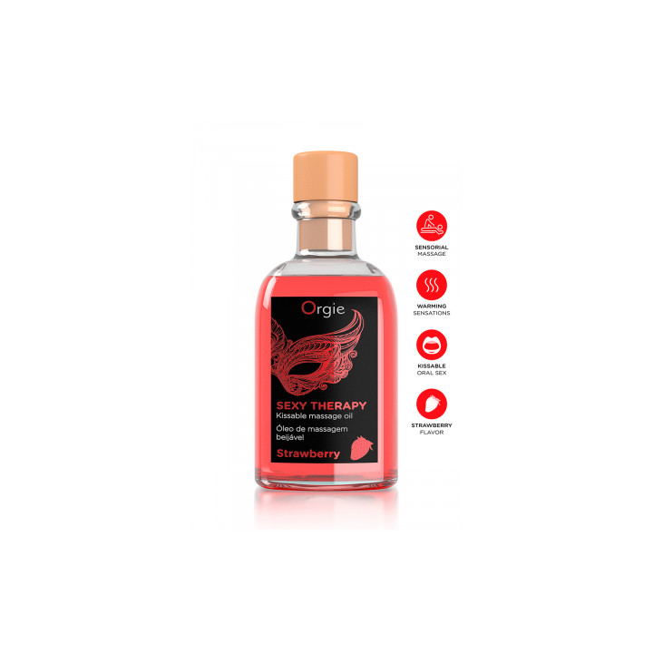 Huile de massage embrassable Sexy Therapy fraise