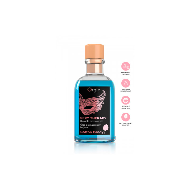 Huile de massage embrassable Sexy Therapy barbe à papa